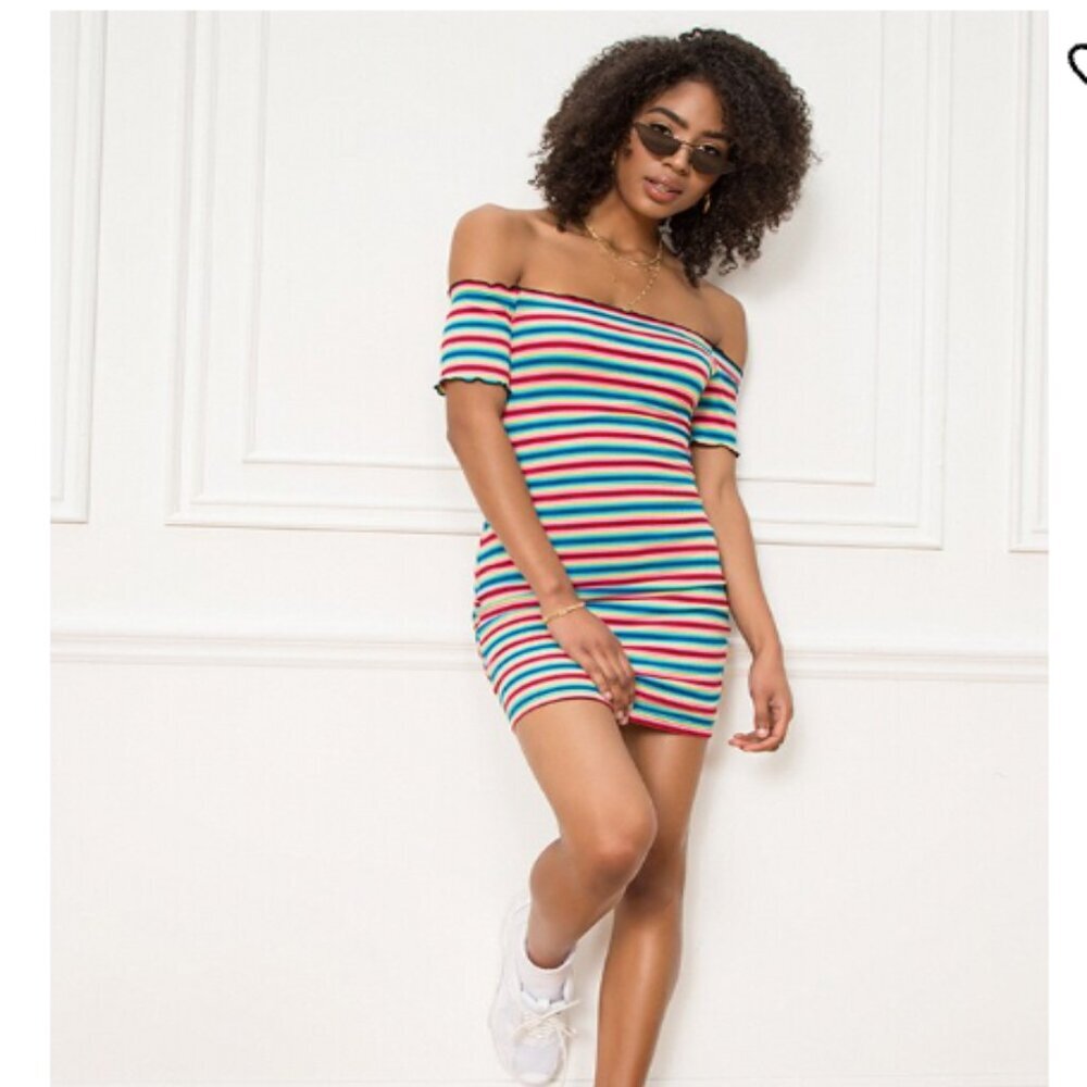 Superdown Trisha Mini Rainbow Dress - Picture 3 of 4